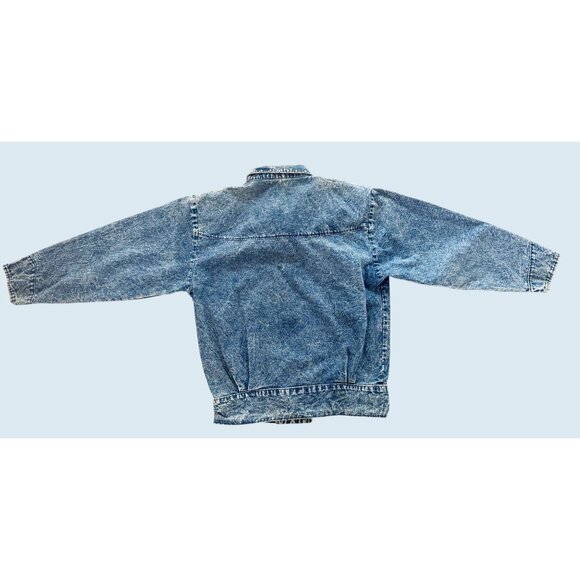 Vintage CITY SWINGERS Acid Washed Applique Jacket 80s / 90s Sz S - Picture 6 of 8